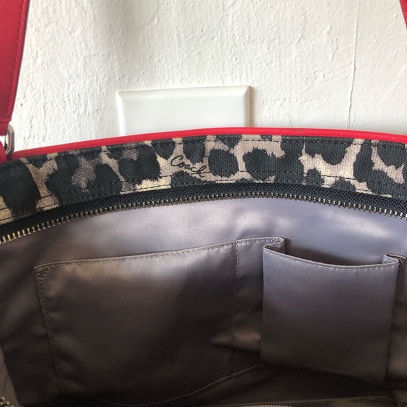 COACH OCELOT LEOPARD CARRIE PARK TOTEBAG - Picture 10 of 16